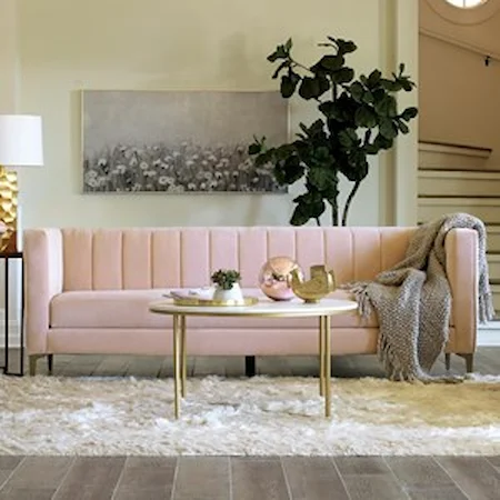 Mid-Century Modern Estate Sofa with Channel Tufted Back